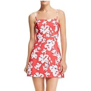 French Connection Verona Floral Mini Dress Summer Coral